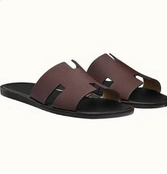 HERMES IZMIR SANDAL CALDSKIN DARKBROWN MEN